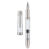 Asvine P36 Titanium Fountain Pen Piston Filling, Iridium Medium Nib Clear Transparent Acrylic Smooth Writing Pen Case Set